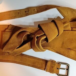 Zara Suede Wrap Belt in Camel